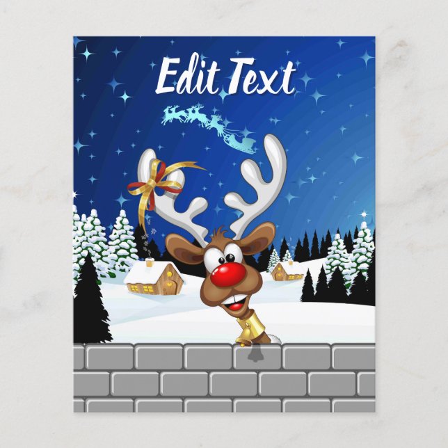 Roligt Ren som tittar Jul Meme Flygblad (Framsidan)