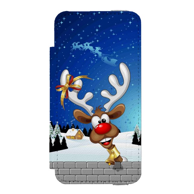 Roligt Ren som tittar Jul Meme Incipio iPhone Wallet Skal (Folio Framsidan)