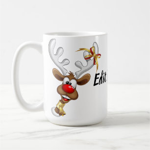 Roligt Ren som tittar Jul Meme Kaffemugg