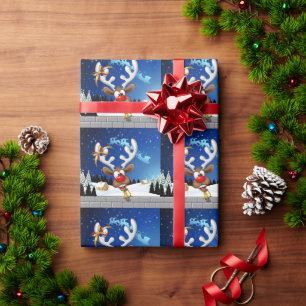 Roligt Ren som tittar Jul Meme Presentpapper