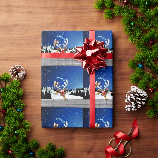 Roligt Ren som tittar Jul Meme Presentpapper (Julgåva)
