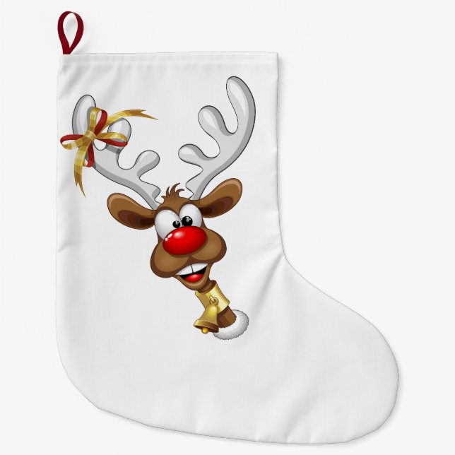 Roligt Ren som tittar Jul Meme Stor Julstrumpa (Framsidan)