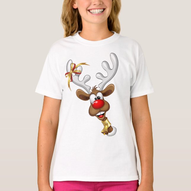 Roligt renar kikande jul meme t shirt (Framsida)