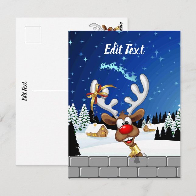 Roligt renar som tittar jul meme vykort (Fram/baksida)