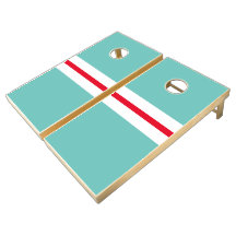 Roligt Retro Aqua Bright Red White Tävla Rand