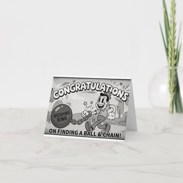 Roligt Retro Bröllopskort Tack Kort (Framsida)