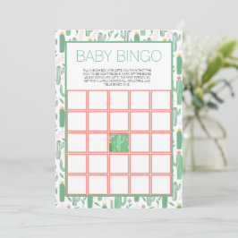 Roligt Retro Cactus Succulent Blommigt Baby Shower Inbjudningar