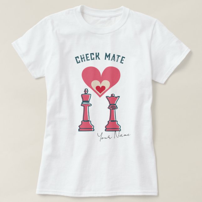 Roligt Retro Checkmate Valentine Gifts lite T-Shir T Shirt (Design framsida)