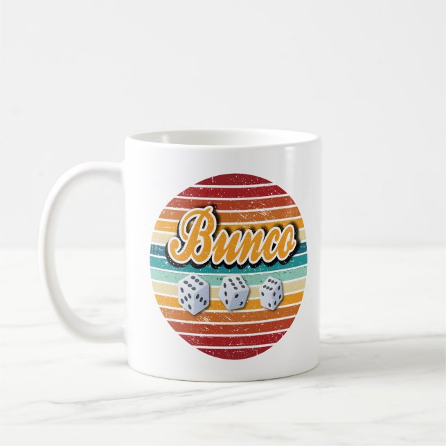 Roligt Retro Dice Bunco Kaffemugg (Vänster)