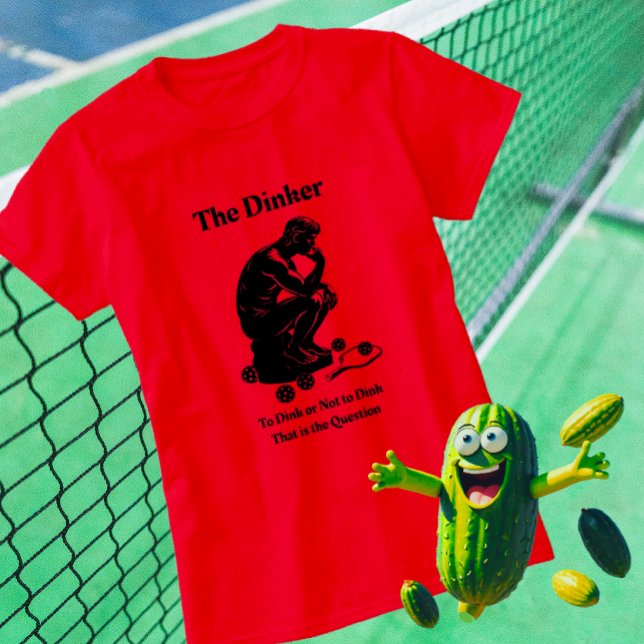 Roligt Retro Dinker Pickleball T-Shirt (Are you a Dinker?)