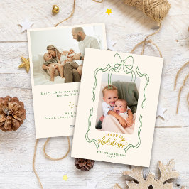 Roligt Retro-familjfoto i julklapp Lycklig Julkort