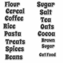 Roligt Retro Font Anpassade Pantry Vinyl Klistermärken