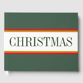 Roligt Retro Forest Grönt Red White Rand CHRISTMAS Gästböcker