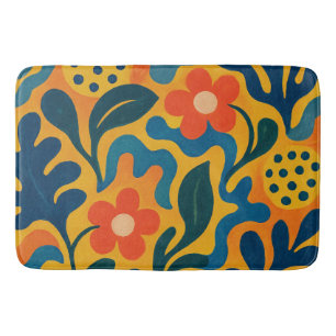 Roligt Retro Garden Collage Mönster Motif Badrumsmatta