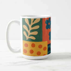 Roligt Retro Garden Collage Mönster Motif Kaffemugg