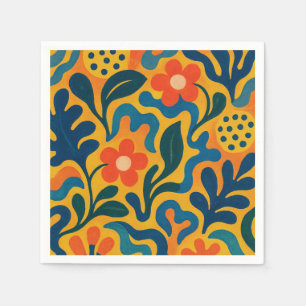 Roligt Retro Garden Collage Mönster Motif Pappersservett