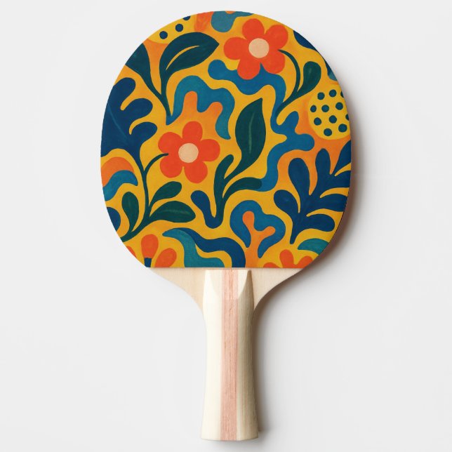 Roligt Retro Garden Collage Mönster Motif Pingisracket (Framsidan)