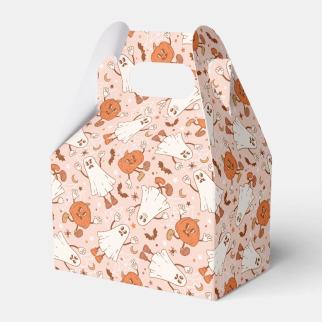 Roligt Retro Ghost & Jack-O-Lantern Mönster Presentaskar (Framsidan Sidan)