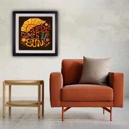 Roligt Retro här kommer hit: Sol-inspiritiviteten Poster