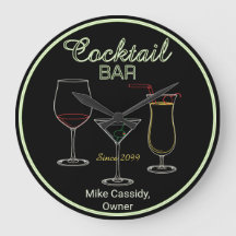 Roligt Retro Home Cocktail Pub Wall Clock