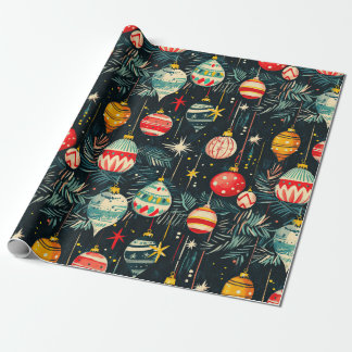 Roligt Retro Julgran Ornaments Presentpapper