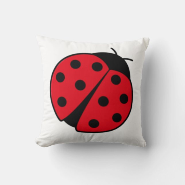 Roligt retro Ladybug minimalist modern grafik Kudde (Framsida)