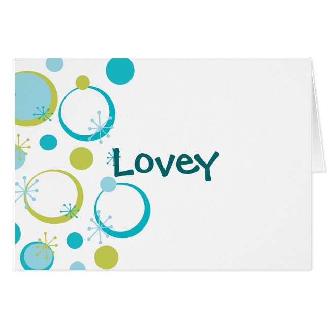 Roligt Retro Mönster Hälsningskort (Framsidan Horizontal)