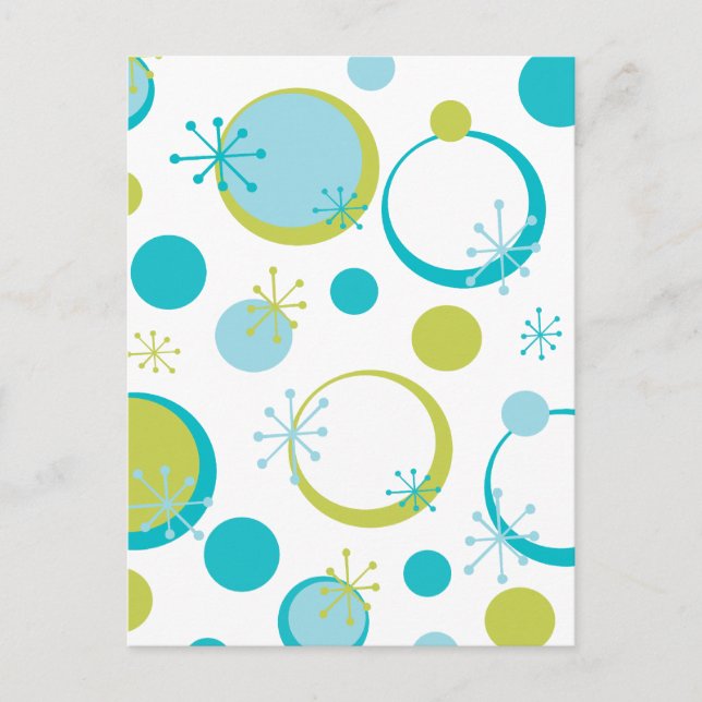 Roligt Retro Mönster Vykort (Framsida)