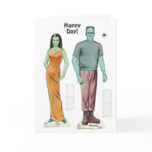 Roligt Retro Munsters 👾 Reproduction Papper Doll