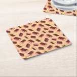 Roligt Retro Neapolitan Ice Cream Sandwich Underlägg Papper Kvadrat<br><div class="desc">Lägg till en bita charm till bord med dessa fördärvliga underlägg. Perfekt för sommartid i party eller daglig använda.</div>