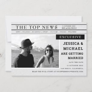 Roligt Retro Newspaper Page News White Photo Spara Datumet