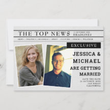 Roligt Retro Newspaper Unique Headline News Photo