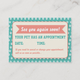 Roligt Retro Pet Groomer-avtalskort Tidsbeställning Kort