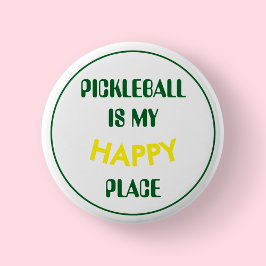 Roligt Retro Pickleball är min Lycklig Ställe Knapp