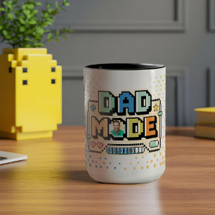 Roligt Retro Pixel Level Up Pappa Gamer Player Mugg