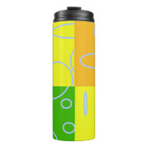 Roligt Retro Quad Circles Loops Thermal Tumbler