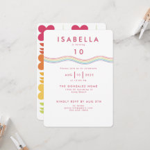 Roligt Retro Rainbow Flowers Birthday