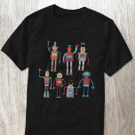 Roligt Retro Robot T Shirt<br><div class="desc">Roligt, vänliga och användbara tittar robotar i stil på 1950-talet. Farfar gjorde nog de här i sin byggnad. Konstgjord intelligens, men inte på ett skrämmande sätt.</div>
