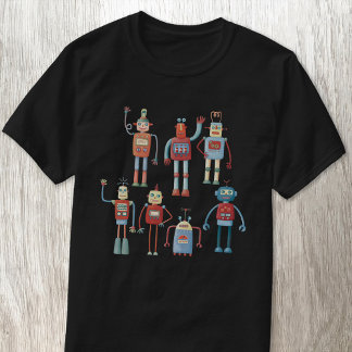 Roligt Retro Robot T Shirt