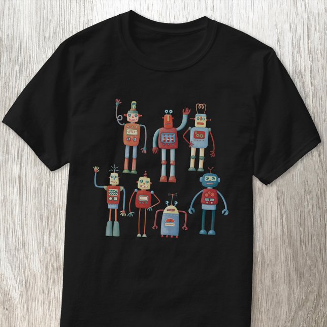 Roligt Retro Robot T Shirt (Fun retro robot t-shirt)