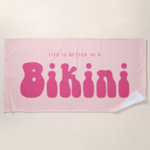Roligt Retro Rosa Life är bättre i en Bikini-somma