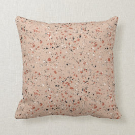 Roligt Retro Rosa Terrazzo Mönster Kudde