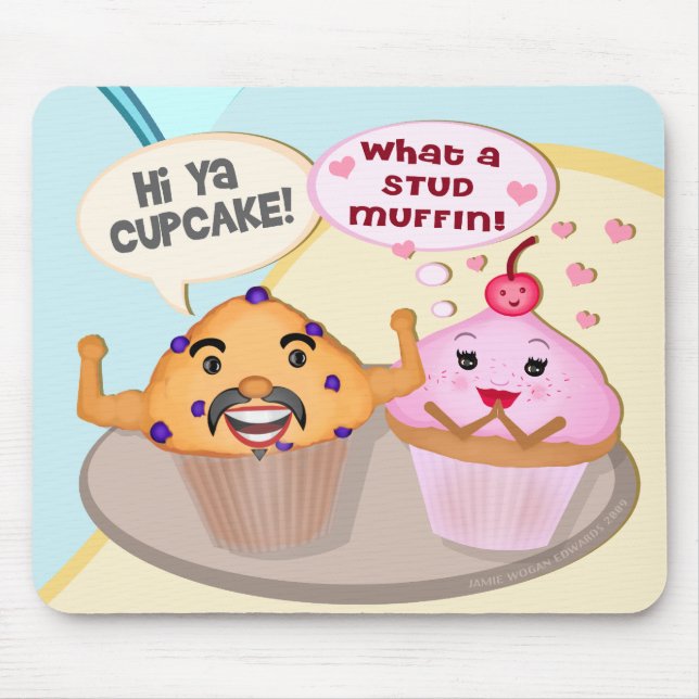 Roligt Retro sött samtal Mousepad Musmatta (Framsidan)