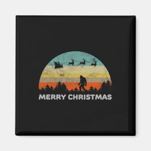 Roligt Retro Stil Big Foot God jul Yeti Magnet