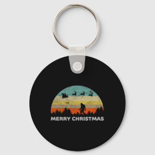 Roligt Retro Stil Big Foot God jul Yeti Nyckelring