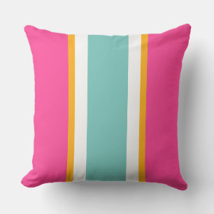 Roligt Retro Summer Rosa White Tävla Rand Kudde