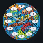 Roligt Retro Tecknad Bok Pop Art Ljud<br><div class="desc">Roligt trendig superhjälte tecknad bok-popklockor som säkert lägger till ett stänk av färg i en rad rum runt ditt hem eller kontor. Ett idealiskt sätt att behandla dig själv eller någon som du känner med den här coolan, unika konstruktorklockor för tecknad. Varför inte lägga till lite "zap pow" och "wham"...</div>