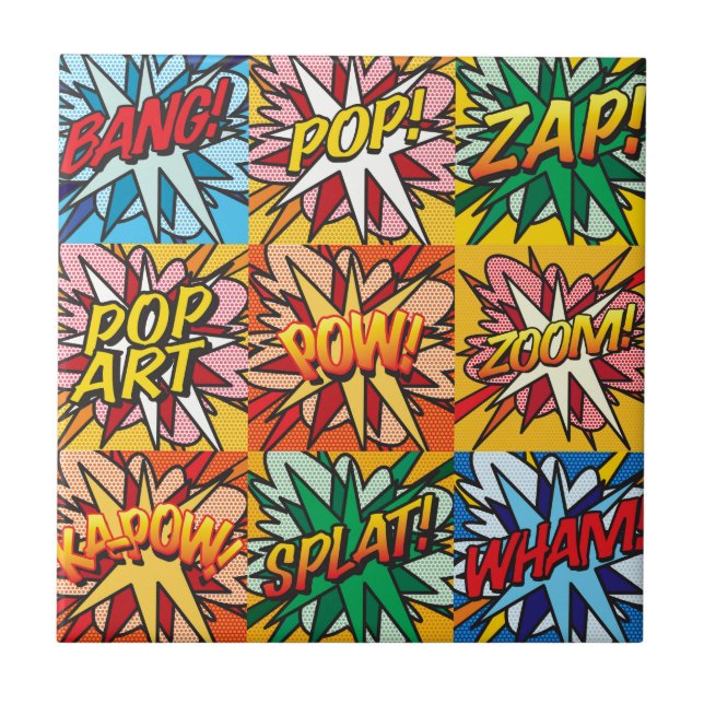  Roligt Retro Tecknad Bok-popup-bild Kakelplatta (Framsidan)