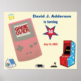 Roligt Retro Video Gamer 🎮 50:e födelsedagen Poster