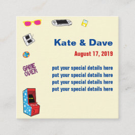 Roligt Retro Video Gamer 🎮 Bröllop Tilläggskort